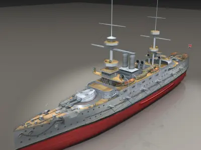 Dreadnought Battleship HMS Majestic 1895 3D model