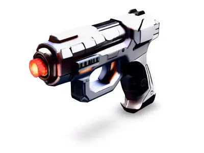 SciFi Blaster Pistol Game Ready Low-poly 3D model