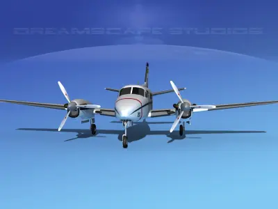 Beechcraft C-6 King Air V03 USAF 3D model