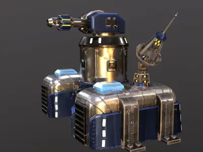 Sci-Fi Laser Tower Low-poly 3D model