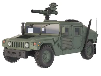Humvee Military M1046 TOW Missile 2006 3D model