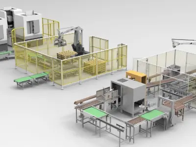 Large manipulator layout equipment line 3D model