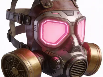 Chimera-H Tactical Modular Gas Mask Low Poly 3D Model Low-poly 3D model