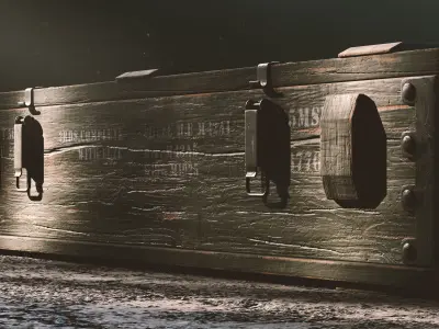 Ammo crate with shell 3D model