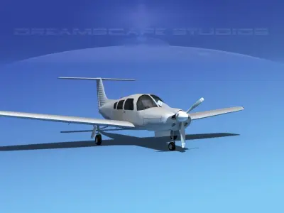 Piper PA-28R-201 Arrow III Bare Metal 3D model