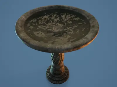 Birthbath bird bath Low-poly 3D model
