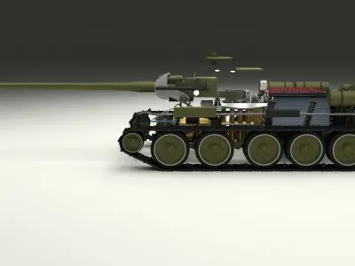 SU 100 Interior-Engine Bay Full  3D model