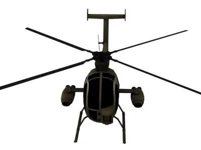 Lowpoly Defender 500 Helicopter 3D Model Low-poly 3D model