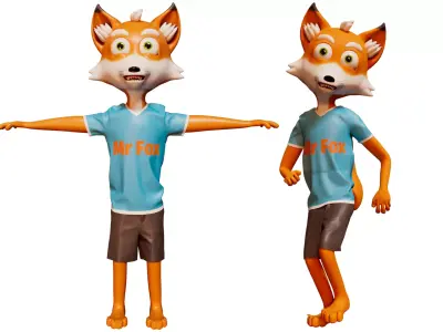Cartoon Mr Fox Free 3D model