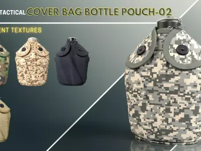 Military-Tactical Cover Bag Bottle Pouch 02 Free 3D model