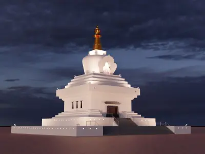 Buddha Temple Low-poly 3D model