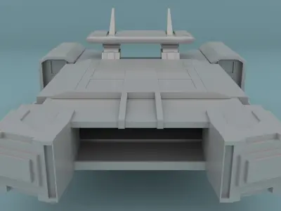 Cargo space ship Low-poly 3D model