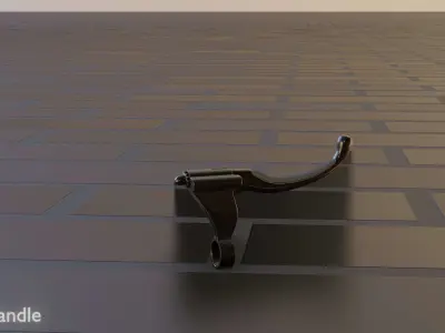 E-Scooter Brake Handle with procedural PBR material setup 3D model