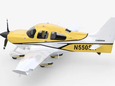 Aircraft Propeller Yellow Carbon 3D model