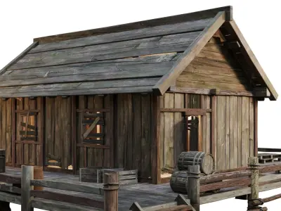 Old Lake House 24 PBR 4K GameReady Low-poly 3D model