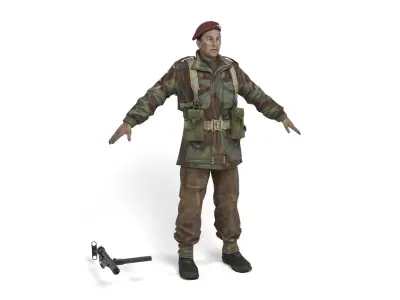British Allied Soldier 2 Low-poly 3D model