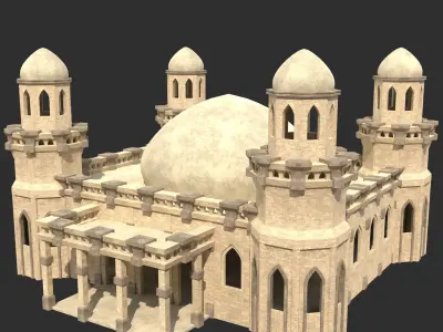 ARAB ARABIC DESERT TURKISH TEMPLE CHURCH COLLECTION Low-poly 3D model