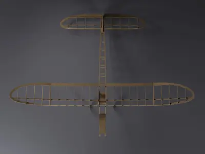 JABBERWOCK 125 EP Balsa Wood RC Plane Low-poly 3D model