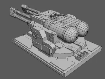 Flame Turret Low-poly 3D model