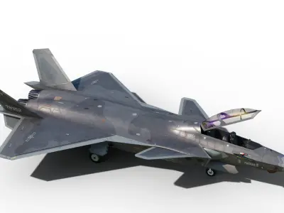 J-20S J20S J20AS J-20BS Chinese Tandem-Seat stealth fighter Low-poly 3D model
