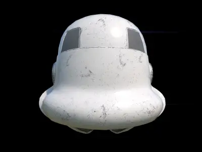Stormtrooper damaged helmet Low-poly 3D model