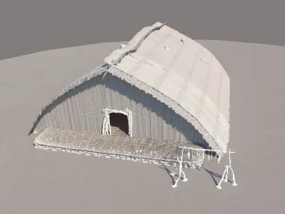 Prehistoric Wooden House 3D model