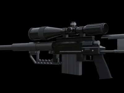 Intervention sniper rifle Free 3D model