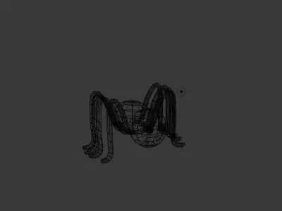  Cartoon Simple Spider Free low-poly 3D model