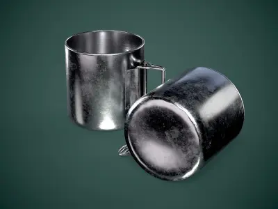 Stainless Steel Mug Low-poly 3D model