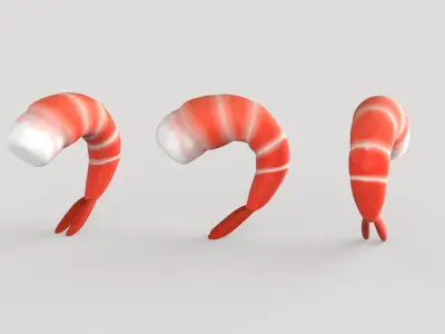 Prop61 Shrimp Low-poly 3D model