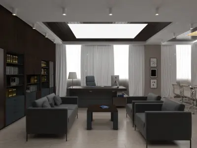 Office Interior 02 3D model