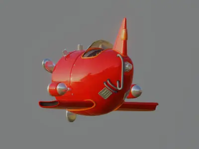 Stylized Aircraft Low-poly 3D model