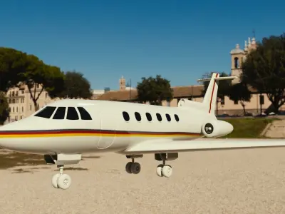 private jet with pbr textures Low-poly 3D model