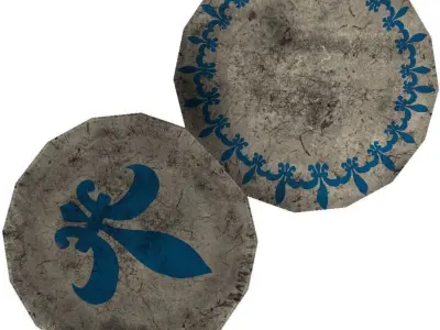 Old Plate Game Asset Free low-poly 3D model