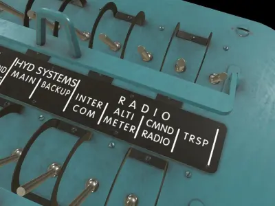 Mi-8MT Mi-17MT Right Circuit Breaker Console English Low-poly 3D model