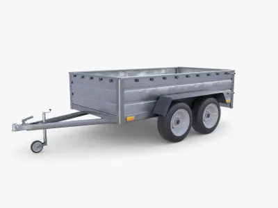 Cargo Trailer v7 Low-poly 3D model