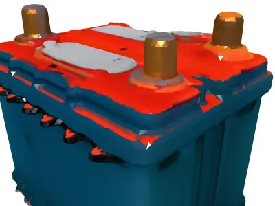 Realistic 12V Car Battery Low-poly 3D model