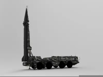 Surface-to-surface tactical missile system 9K72 Elbrus 3D model