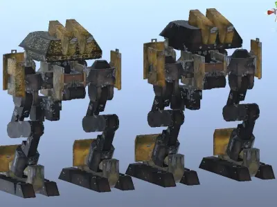 Mecha Ashigaru Low-poly 3D model