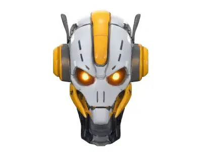 Robot helmet Low-poly 3D model