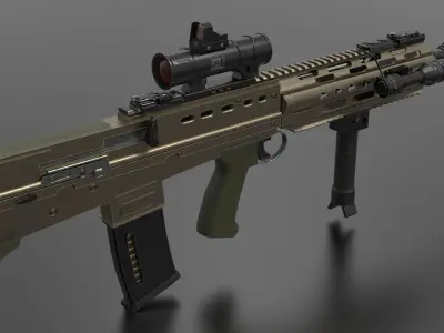 SA80 L85A3 Weapon Fps-Tps Low-poly 3D model