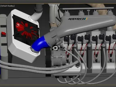 rotary 4 rotor engine 3D model