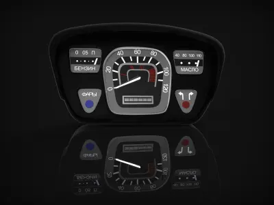 car dashboard ZAZ-Yalta 1961-1969 3D model
