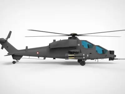 Agusta A129 Mangusta grey matte 3D model