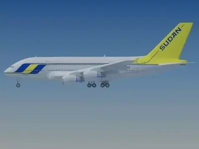 Sudan Airways Airbus A380 3D model
