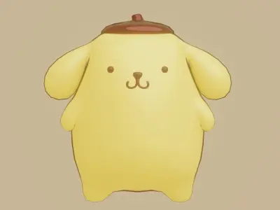 Pompompurin Low-poly 3D model Low-poly 3D model