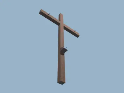 Wood Cross - Cruz de Madeira Low-poly 3D model