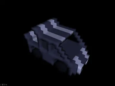 A little Voxel Car Free 3D model