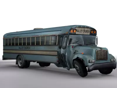 Broken Bus Low-poly 3D model