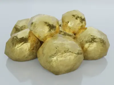 Resources Pack - Ores Low-poly 3D model